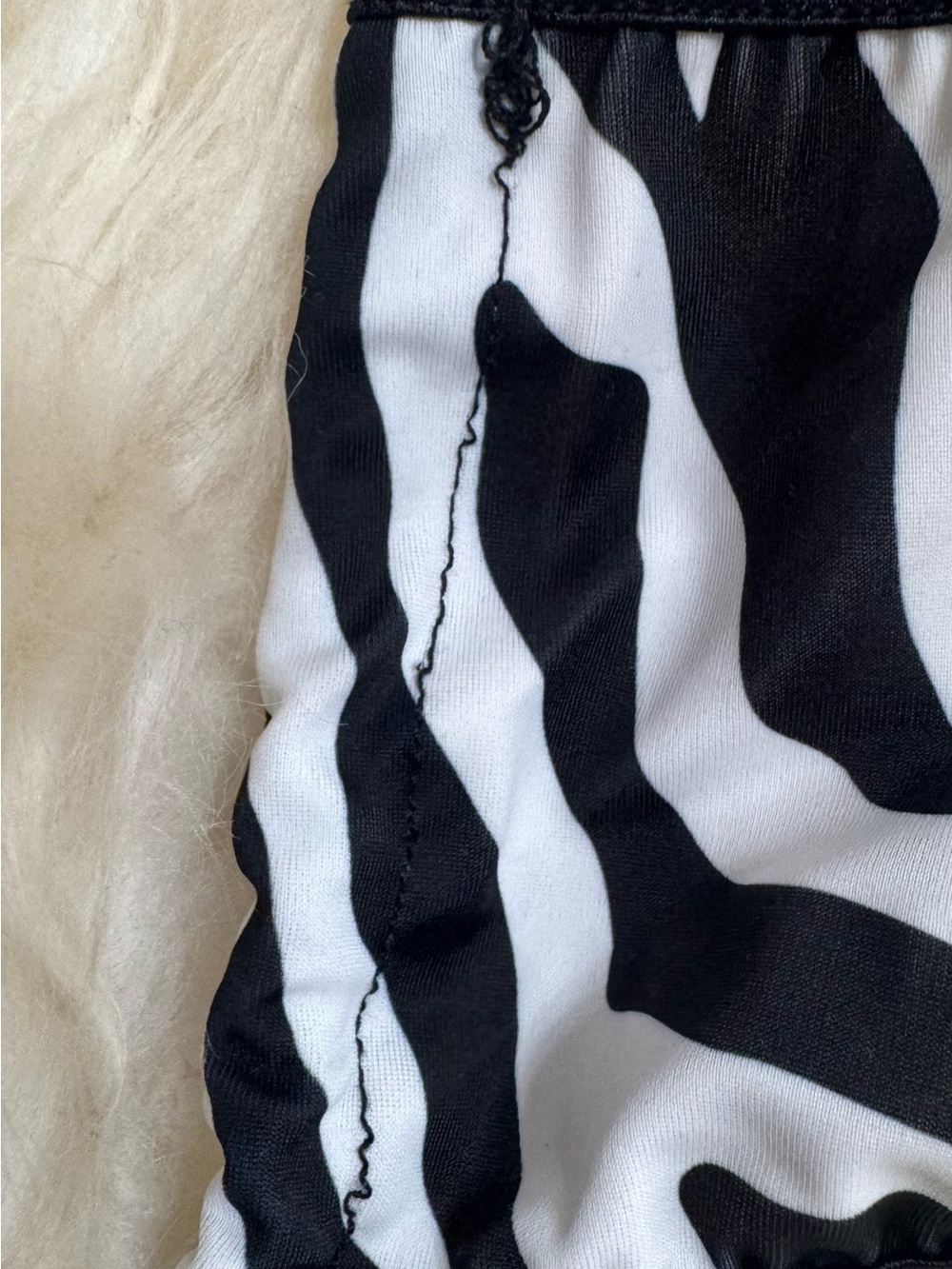 New small zebra bikini y2k festival rave exotic dance wear emo goth gothic - Picture 7 of 12